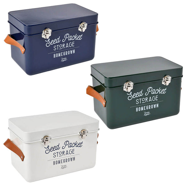 Burgon & Ball Leather Handled Seed Packet Storage Tin