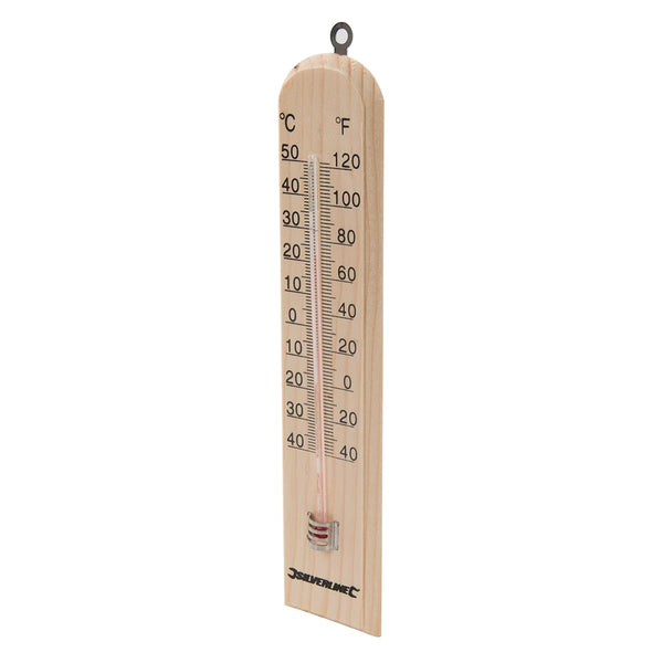 Silverline Wooden Thermometer